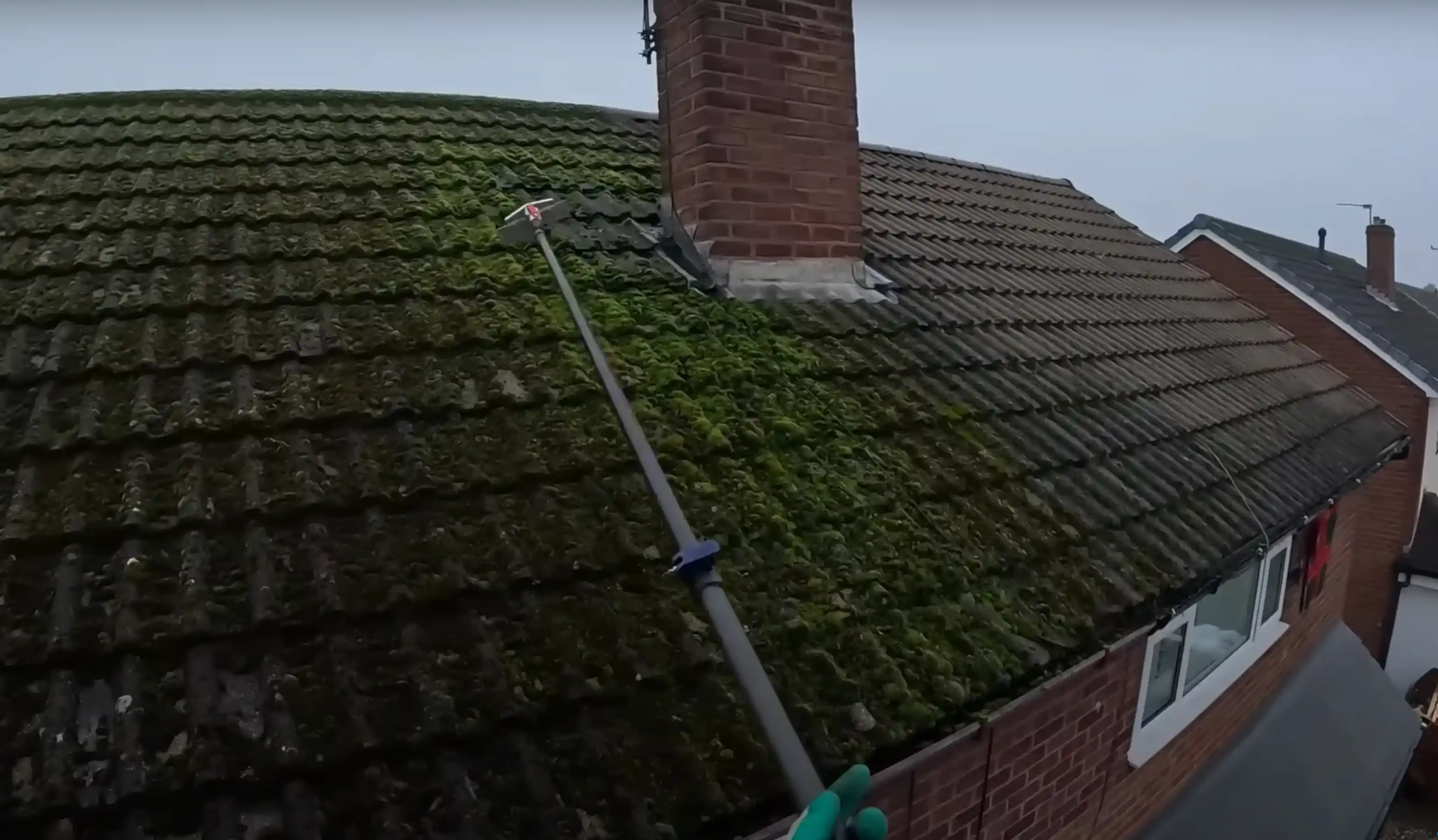 Moss-Covered Roof Cleaning